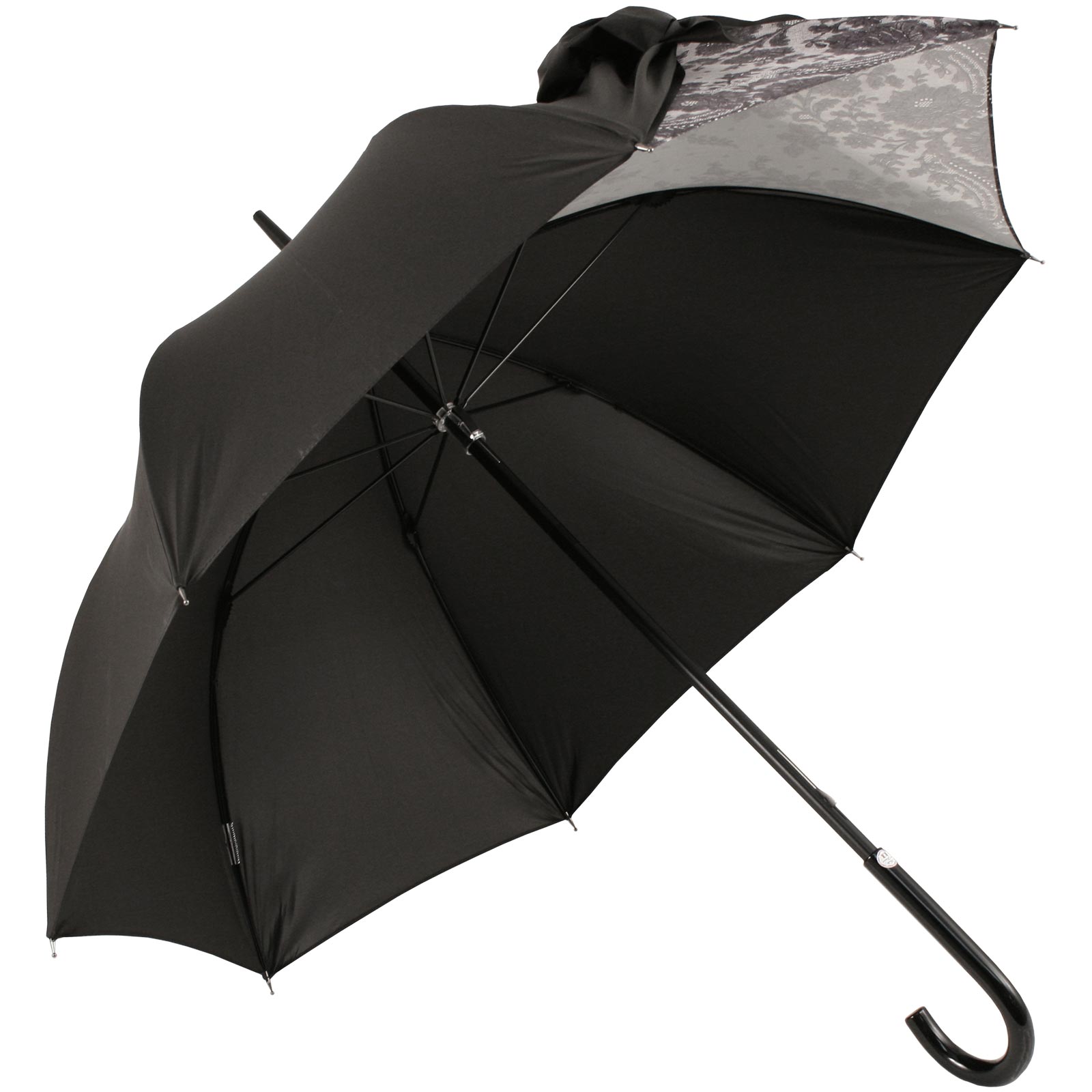 Drape Bow Umbrella in Black and Lace by Guy De Jean